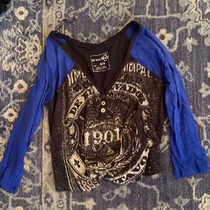 Black and blue crop top